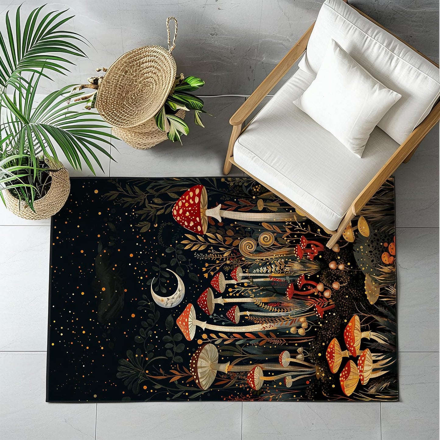 Alfombra rectangular sala 5x8ft poliéster antiderrap
