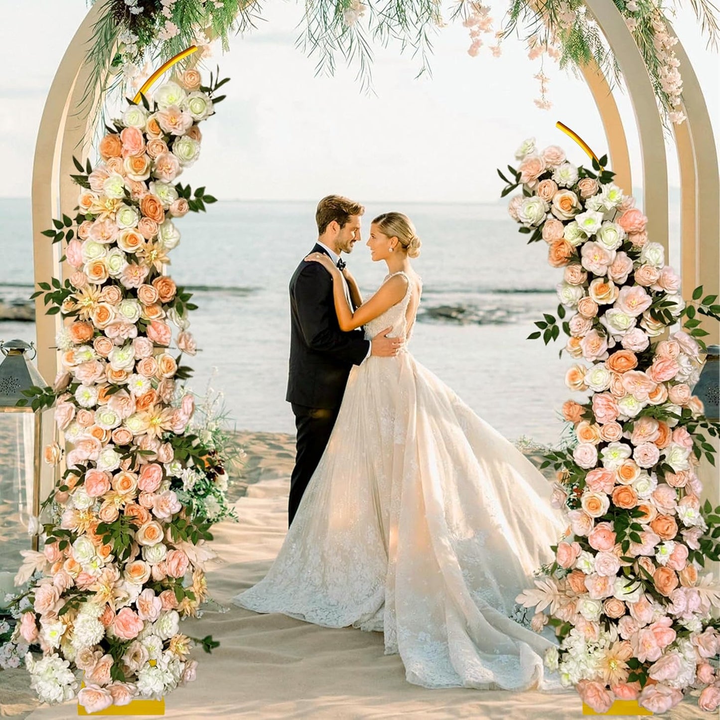 Soporte arco boda 7.58ft dorado reutiliz. decoración