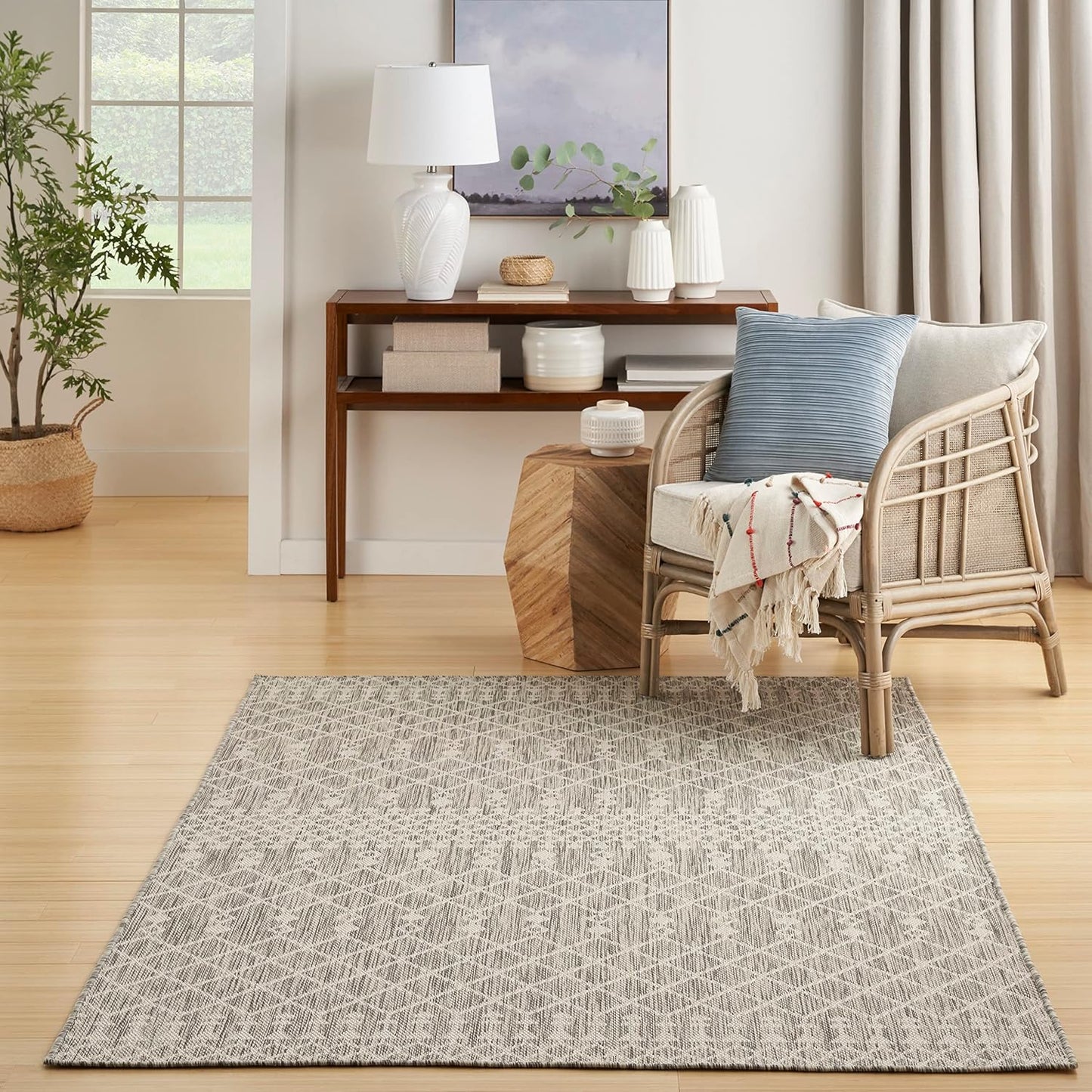 Alfombra gris claro 6x9ft interior/exterior fácil limpieza