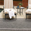 Alfombra área borde suave 3x3x5x3ft rectangular negro/marfil