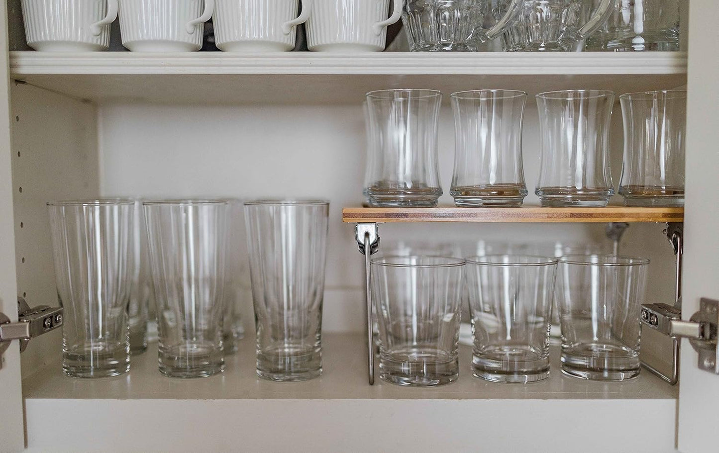 Estante apilable bambú organiz. cocina 2 niveles