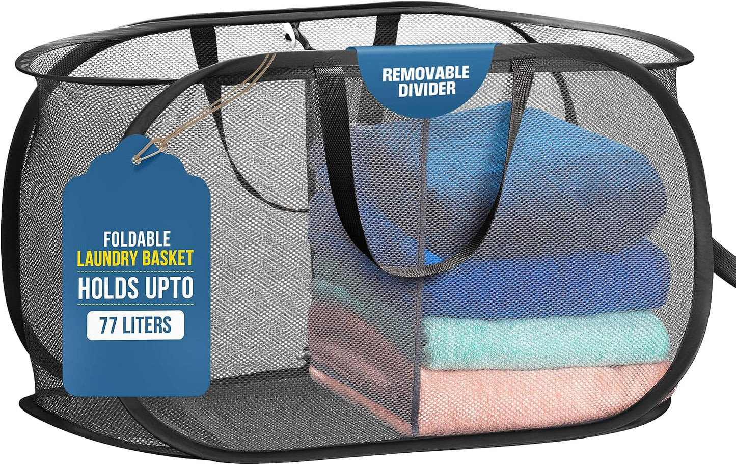 Cesta lavandería plegable con asas dormitorio universitario