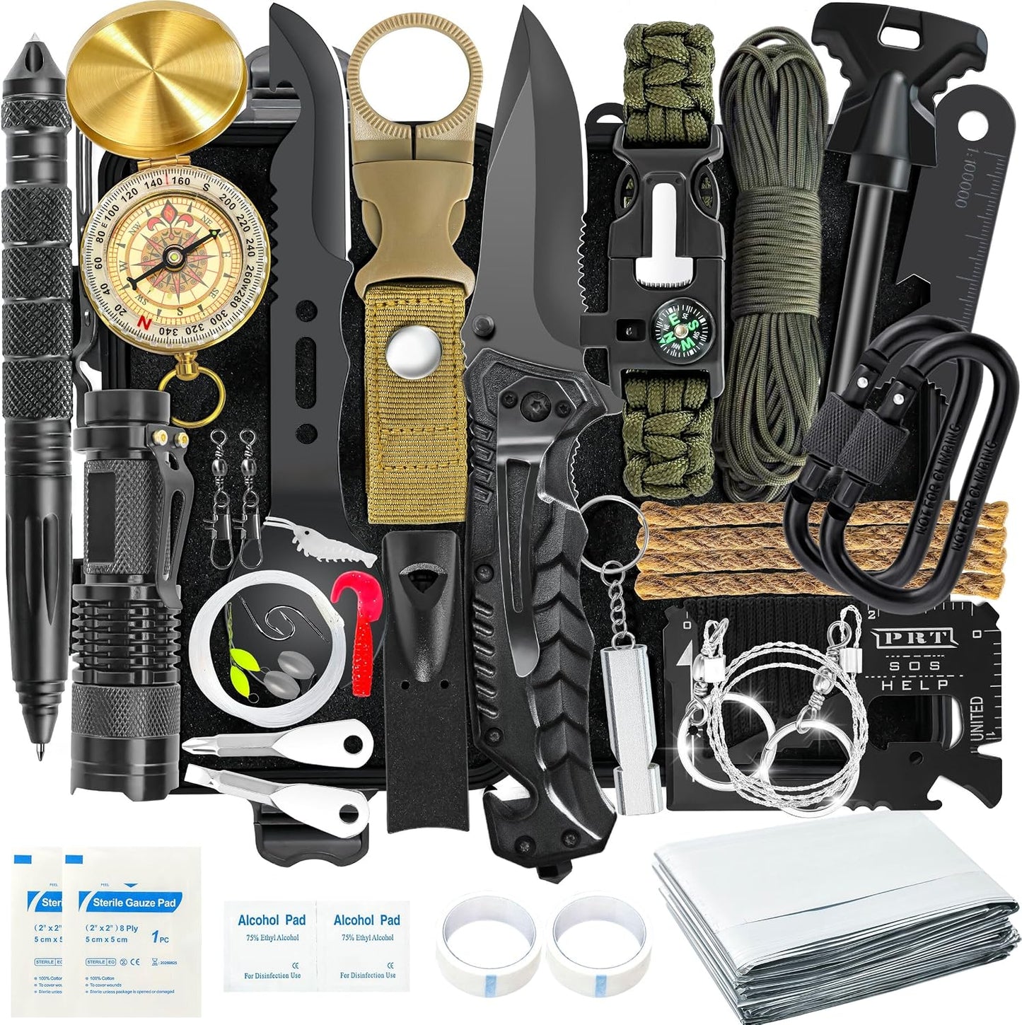 Kit supervivencia 37en1 regalo hombres camping senderismo