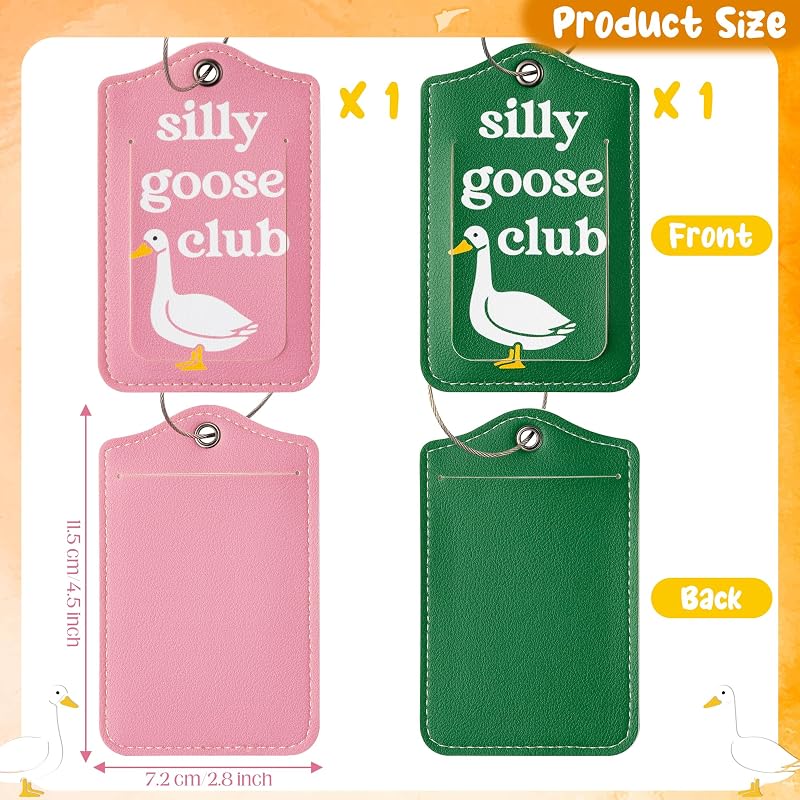 Etiquetas equipaje Silly Goose 2 Pzas Rosado y Verde