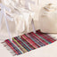 Alfombra trapo chindi reversible borlas 20x32pulg estilo boho