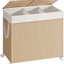 Canasta ropa sucia 140L con 3 secciones ratán tapa beige
