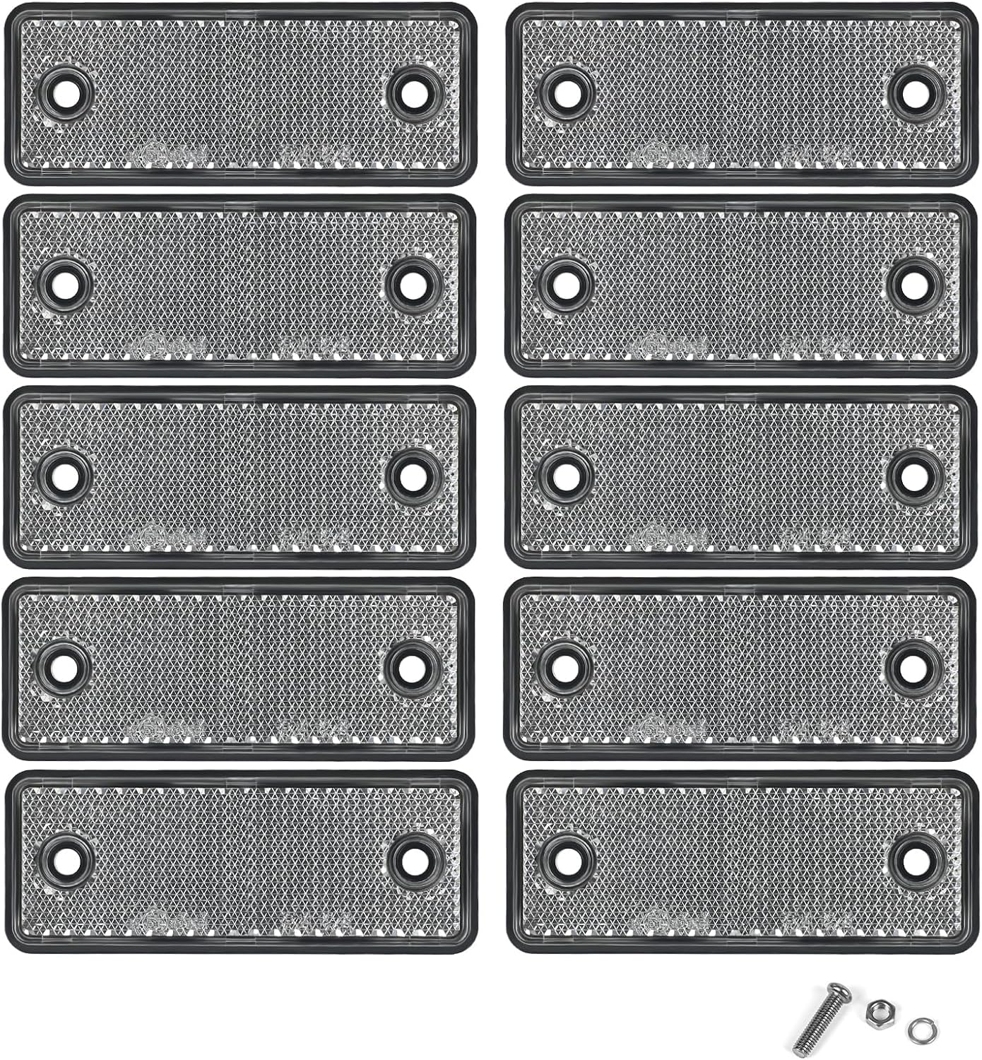 10 Reflectores Rectangulares E11 para Vehículos y Barcos