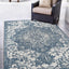Alfombra área Dubái 3x5" Rectángulo Azul/Marfil