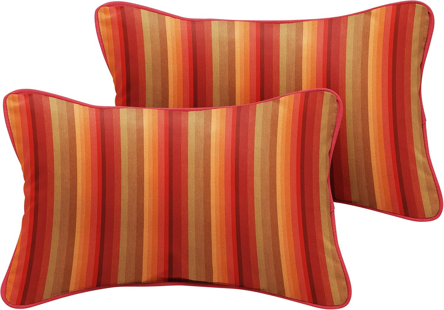 2 Pzas Almohadas Lumbares 18x12" Astoria Sunset Stripe