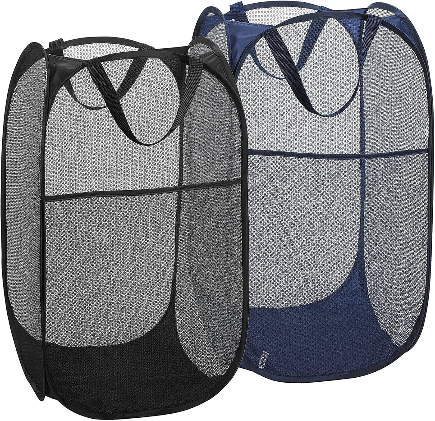 2 Cestas Lavandería Plegable Malla con Mango Dormitorio