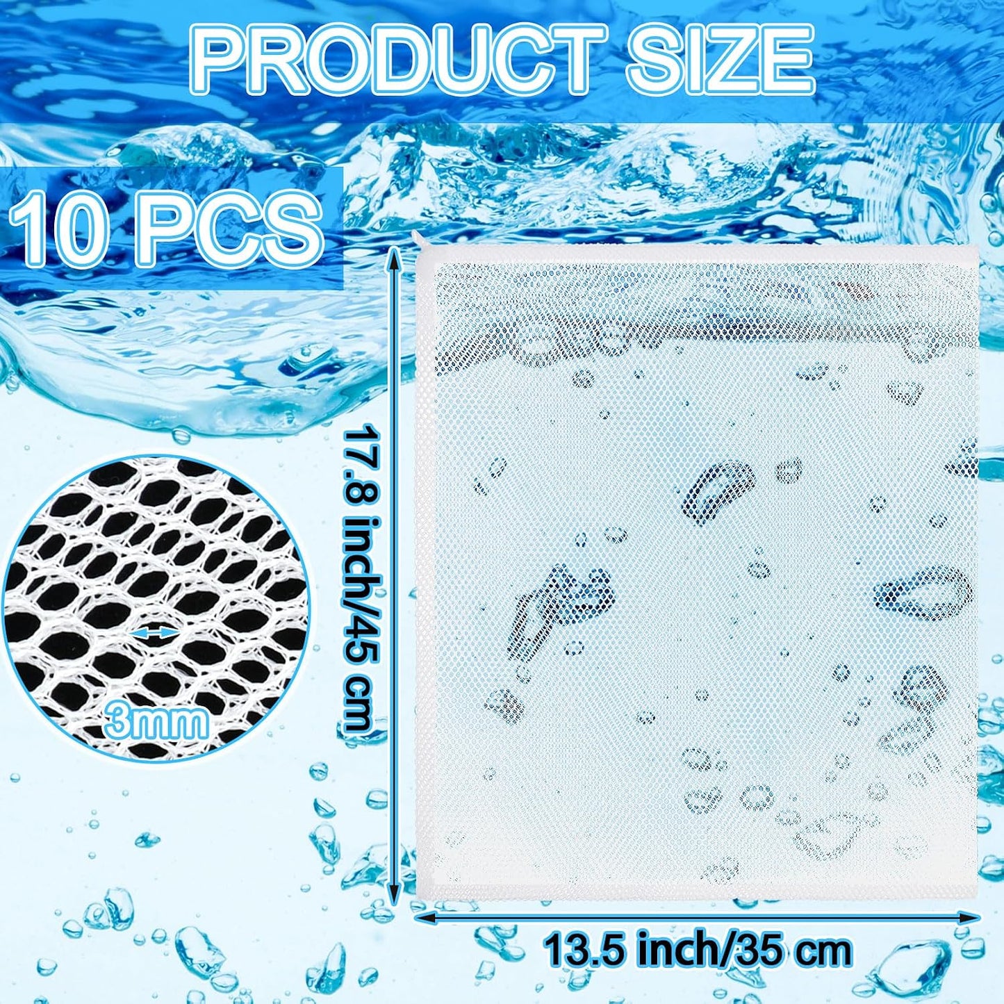 10 bolsas filtro plástico reutilizables para pecera acuario