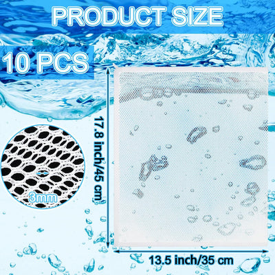 10 bolsas filtro plástico reutilizables para pecera acuario