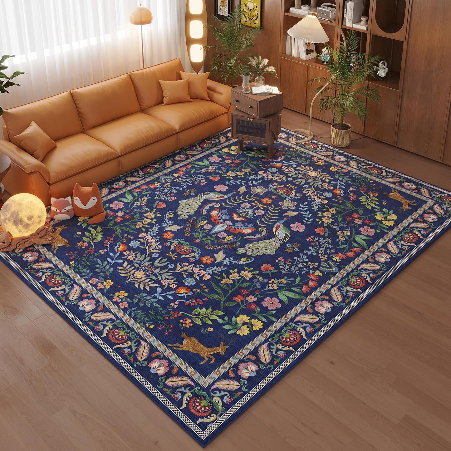 Alfombra sala 5x7ft lavable antiderrap pelo bajo