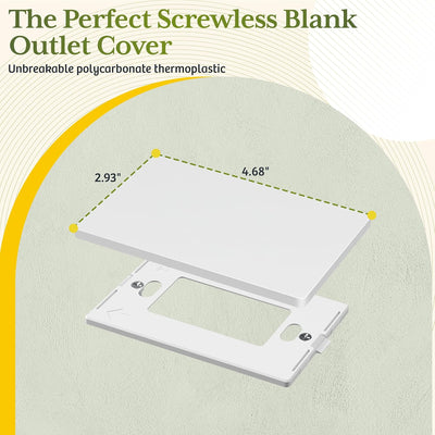 Placa pared blanco segura niños 4.68x2.93pulg termoplástico UL