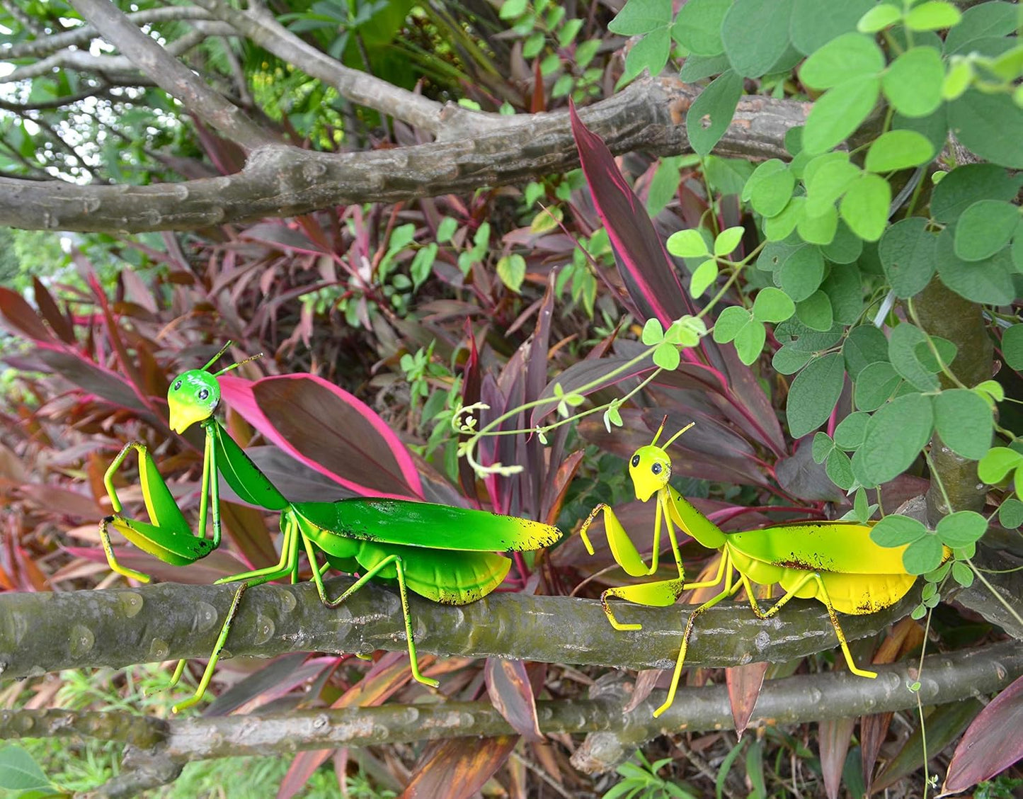 2 Pzas Adornos Metal Jardín Árbol Valla Césped
