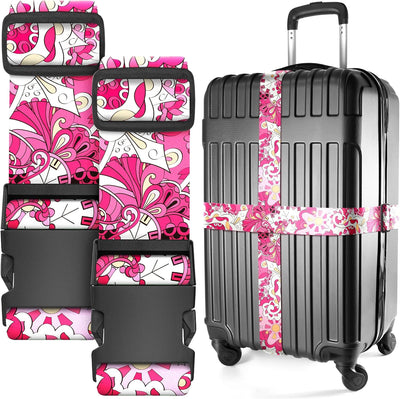 Correas equipaje TSA aprobadas diseño rosa paquete 2 ajustable 41