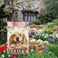 Bandera jardín doble cara 12x18pulg mariposa golden retriever