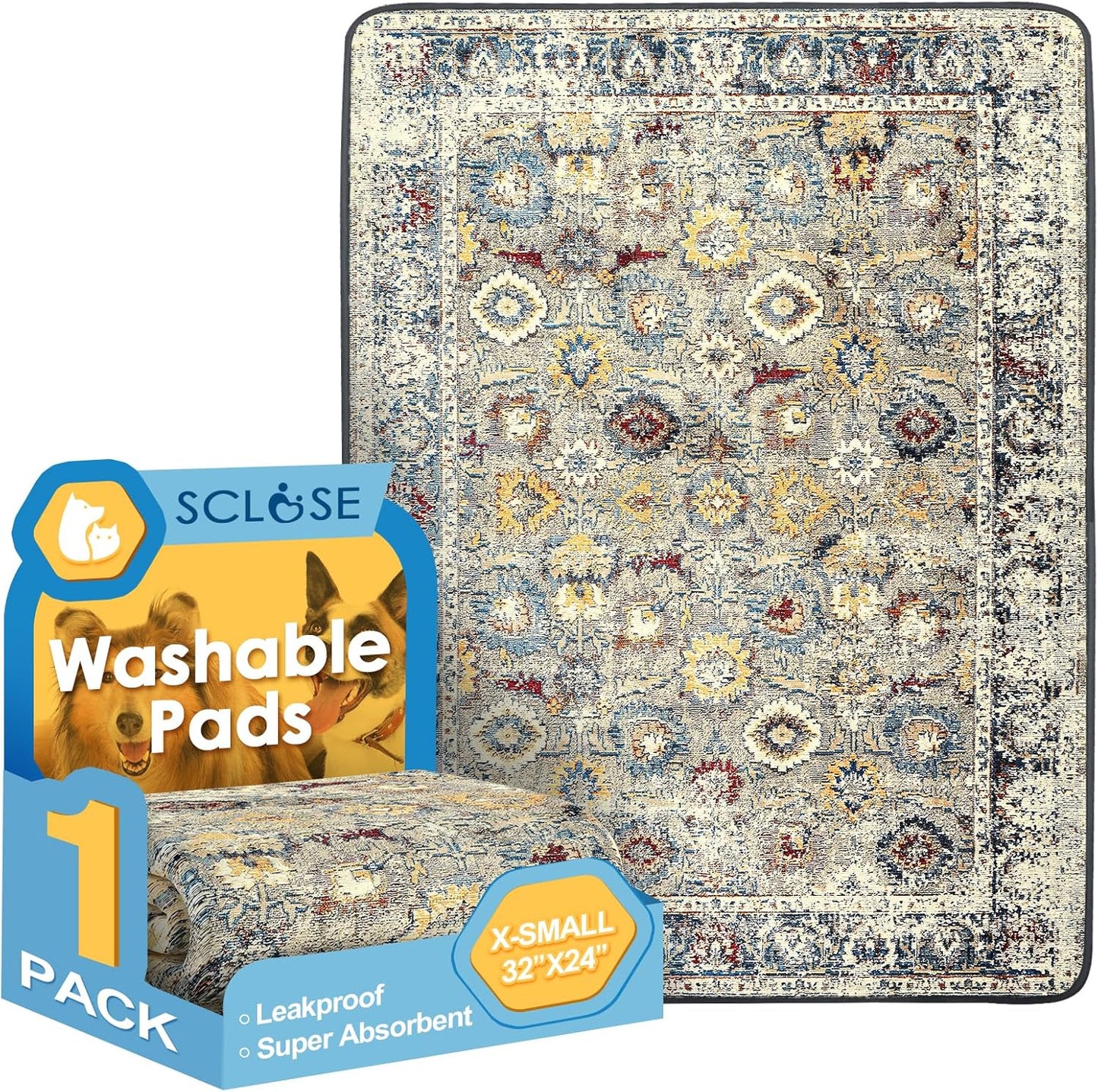 Almohadilla impermeable para perros 32x24pulg reutilizable