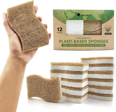Esponja cocina biodegradable celulosa nuez de coco 12 pzas