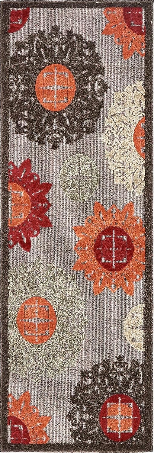 Alfombra Polipropileno beige círculos abstractos