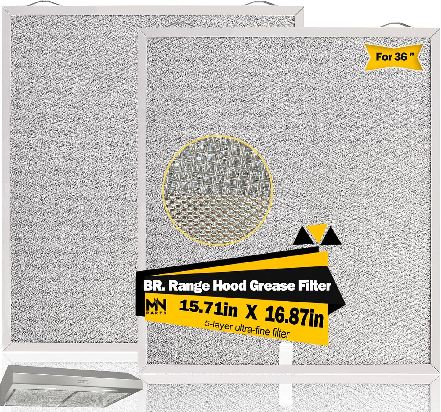 Filtro campana extractora Broan 16-7/8x15-3/4 2 Pzas