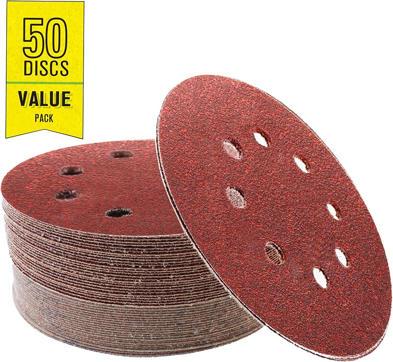 Discos lija resina roja 5pulg 80grano 50uds