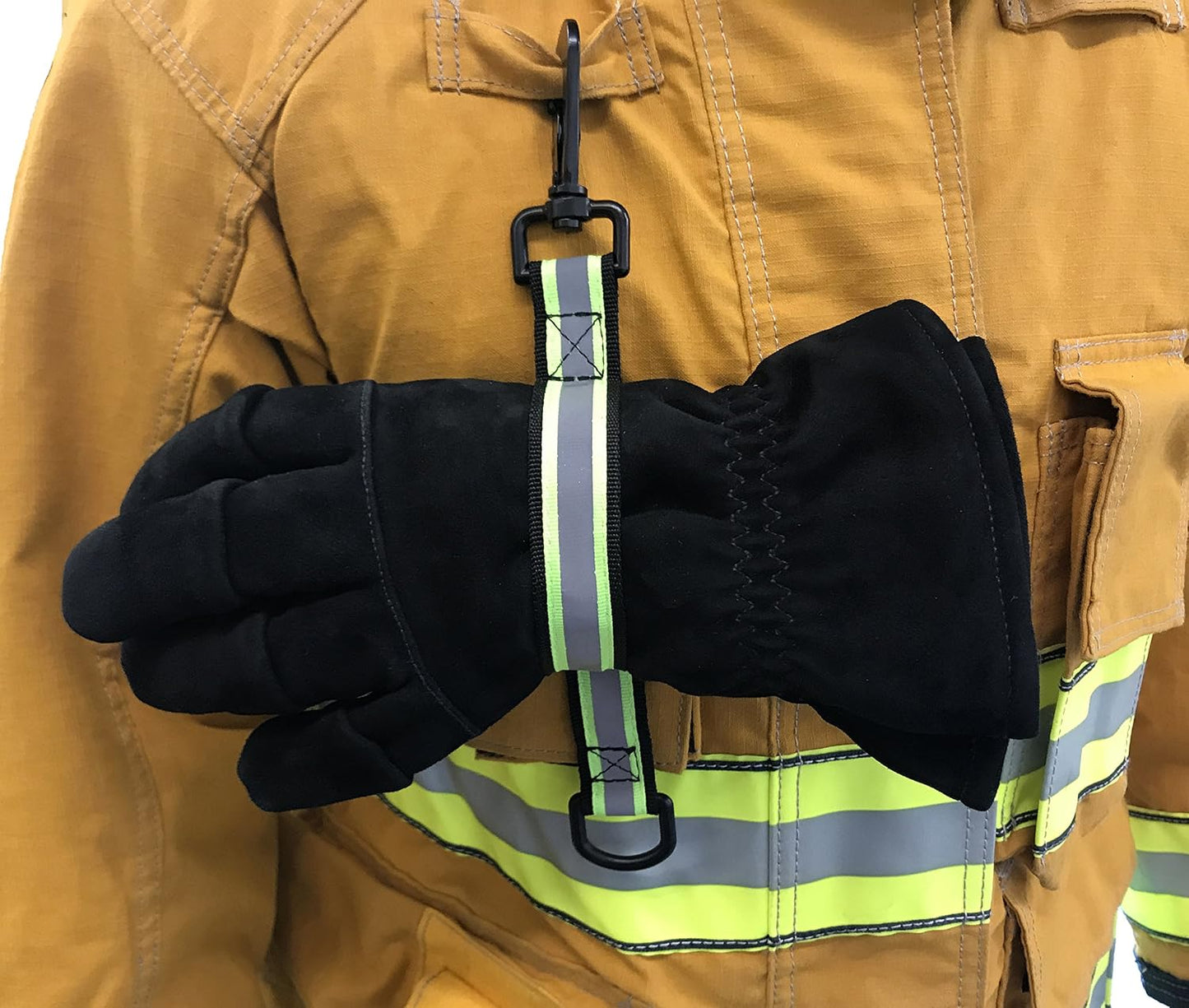 Correa guante bombero reflectante ajustable color verde