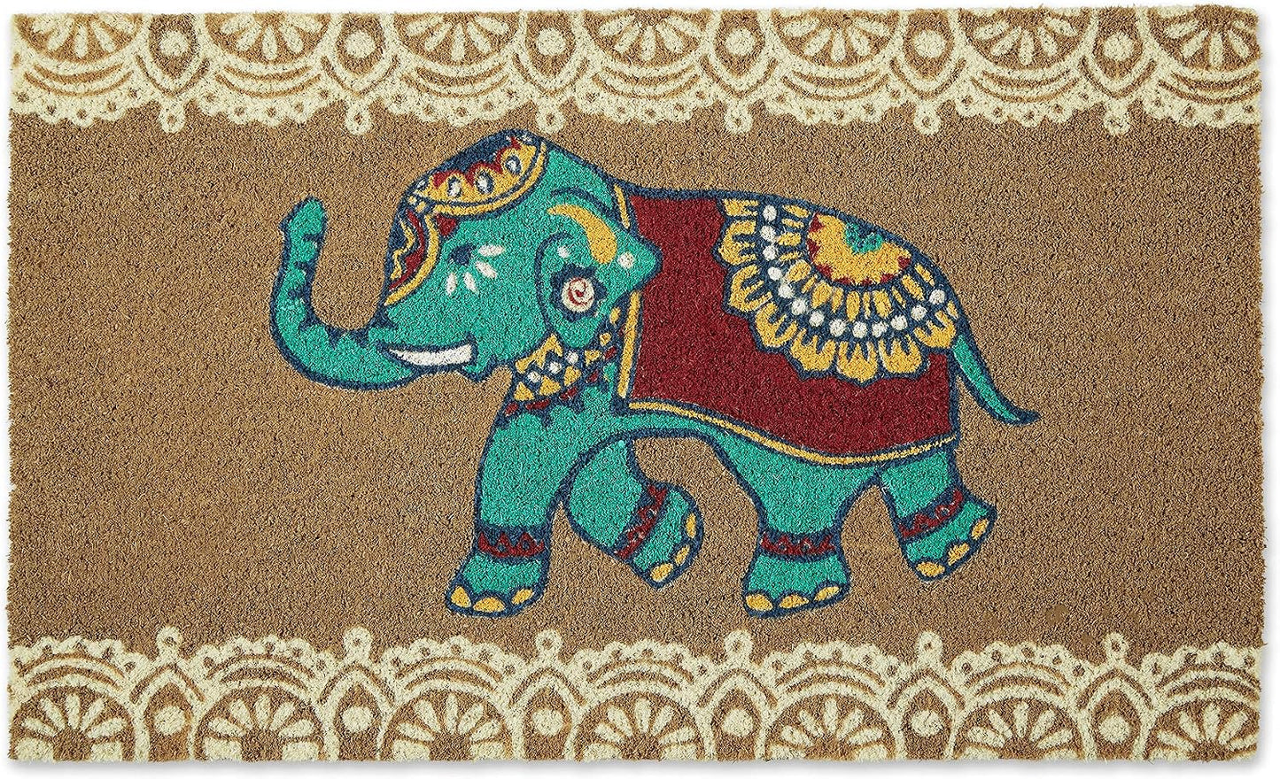 Felpudo fibra coco natural elefante 17x29pulg