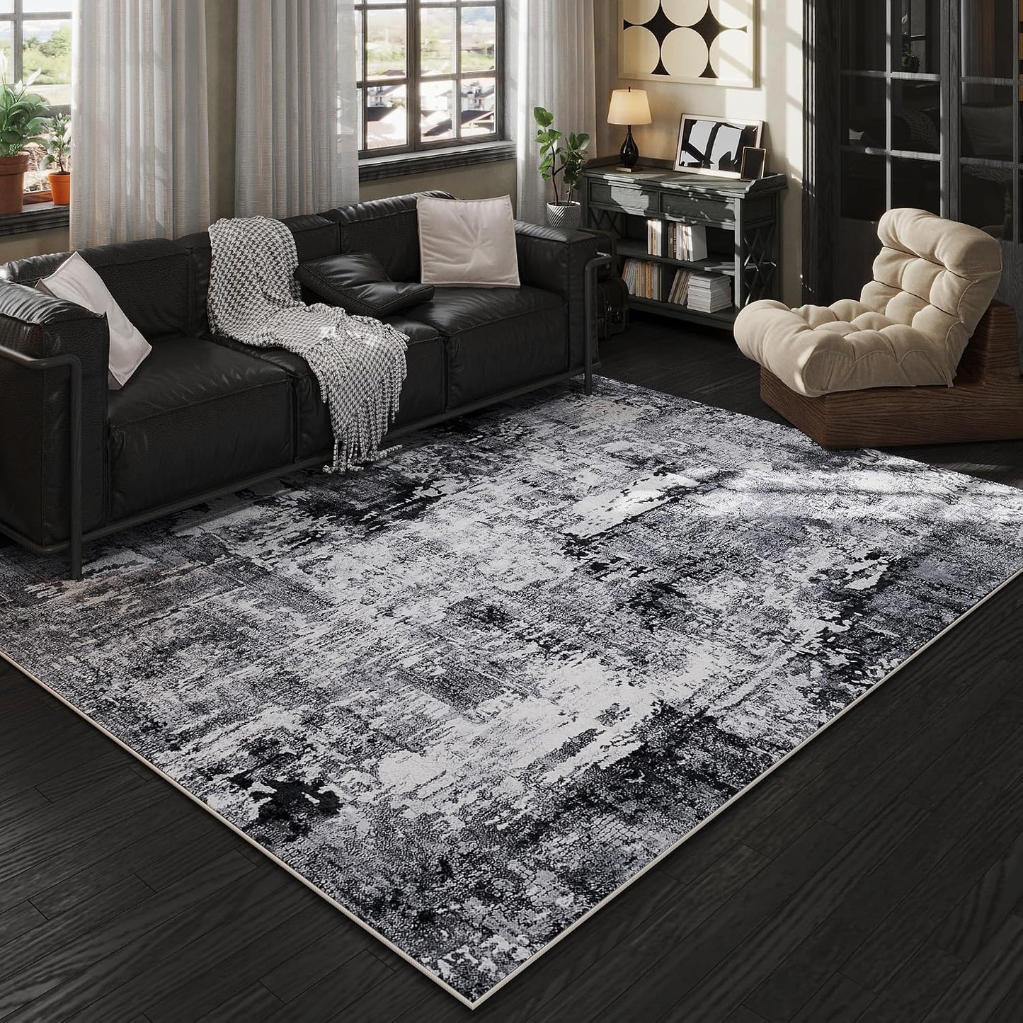Alfombra área 5x7ft bohemio suave antiderrap