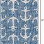 Alfombra rectangular Outdoor Coastal 2x2x3x1pulg azul/marfil