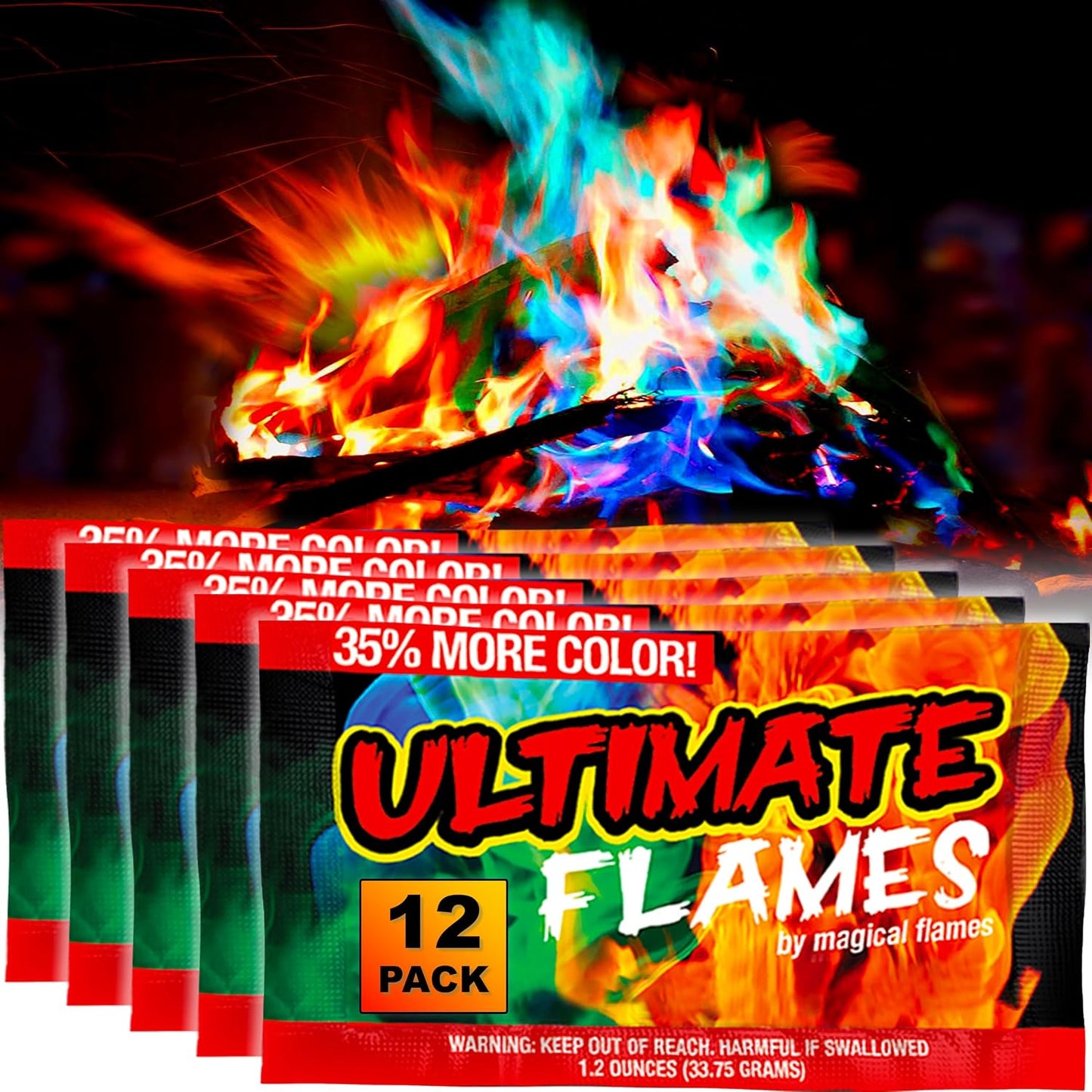 Pack 12 fuego multicolor hogueras campamento fiesta
