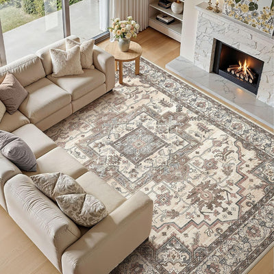 Alfombras 5x7 vintage lavable antideslizante sala dormitorio