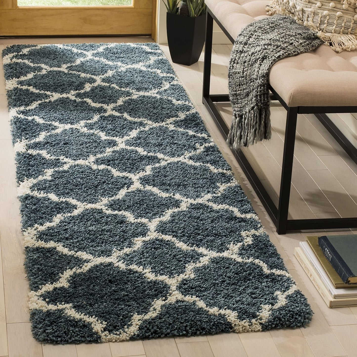 Alfombra felpa marroquí 2x3ft diseño enrejado sala dormitorio