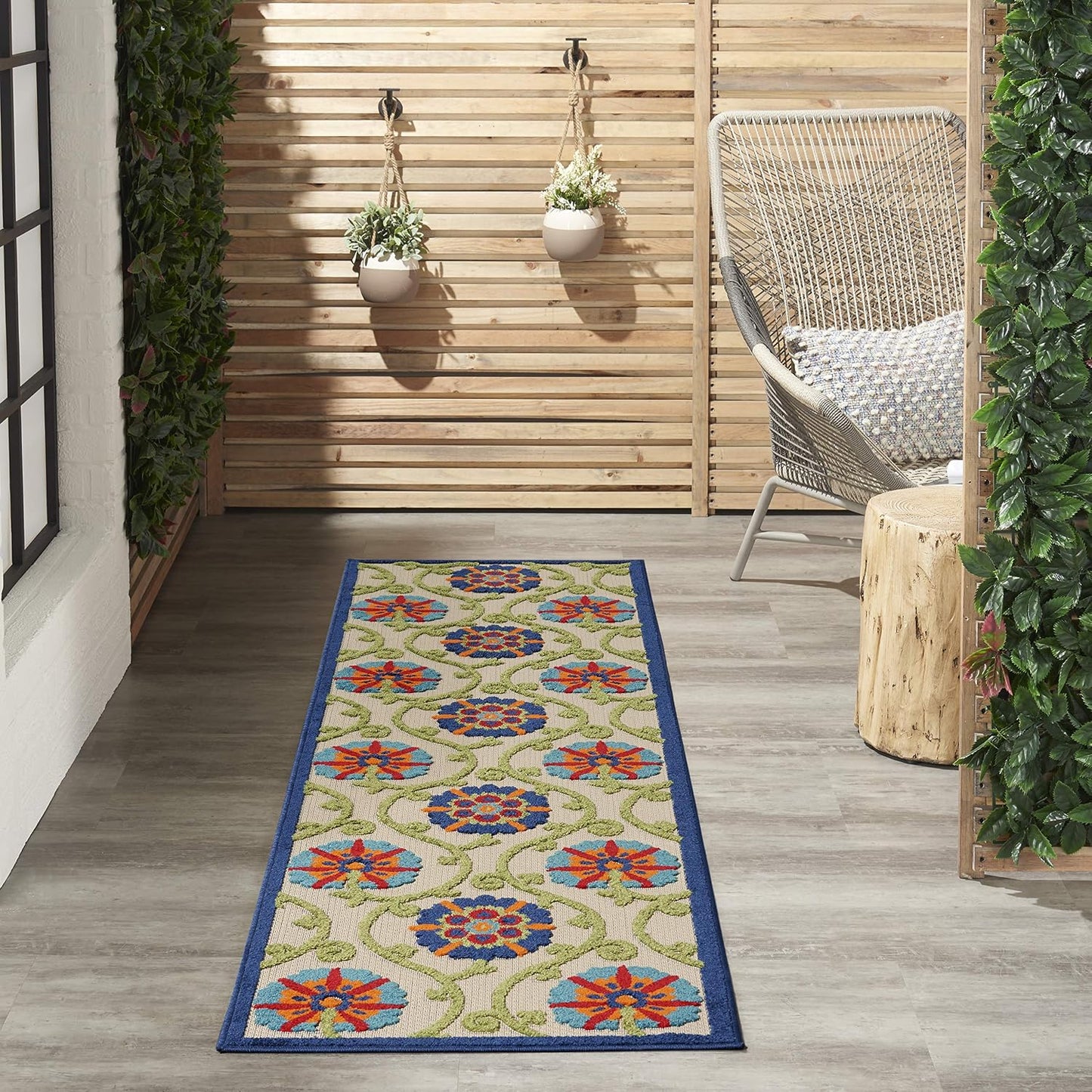 Alfombra multicolor 2'3"x8' para dormitorio sala comedor