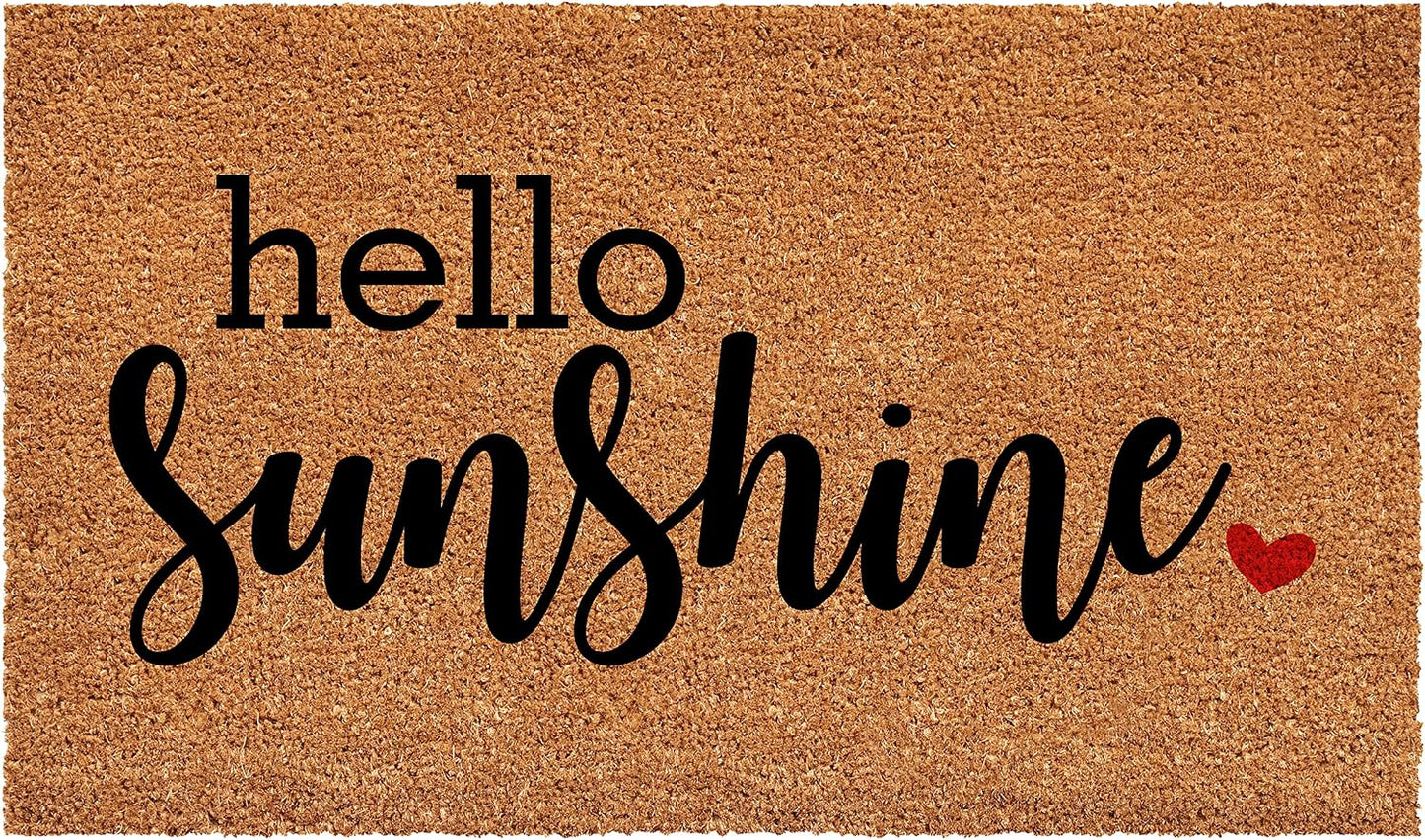 Felpudo Hello Sunshine 17x29pulg bronceado/negro