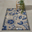 Tapete interior exterior 2'8"x4' natural/azul fácil limpieza