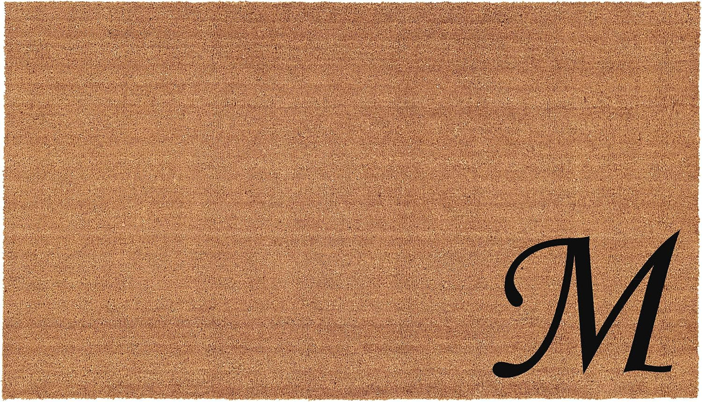 Felpudo con monograma M negro 24x36"