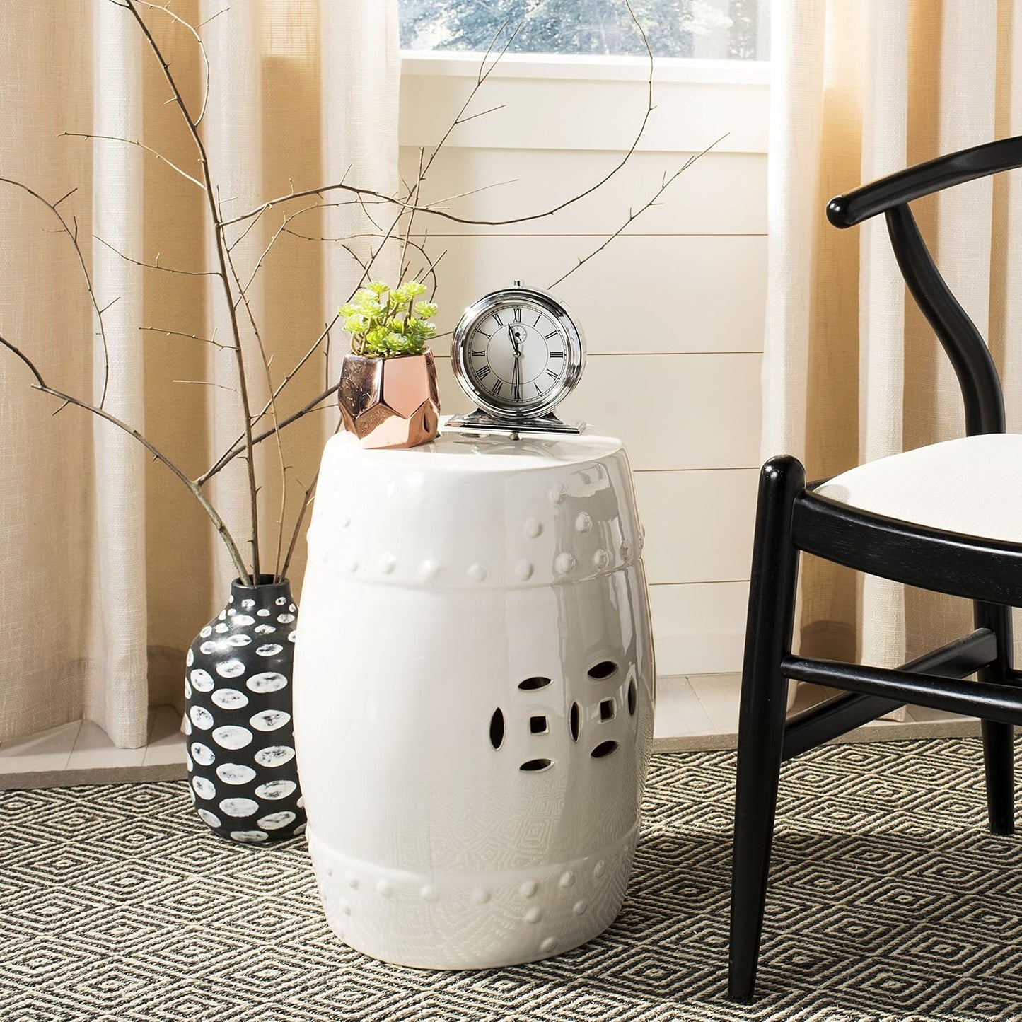 Taburete decorativo cerámica diseño chino sala patio