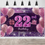 Pancarta feliz cumpleaños 22 para niña fiesta rosa