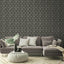 Papel tapiz autoadhesivo a rayas moderno negro 30.75ft²