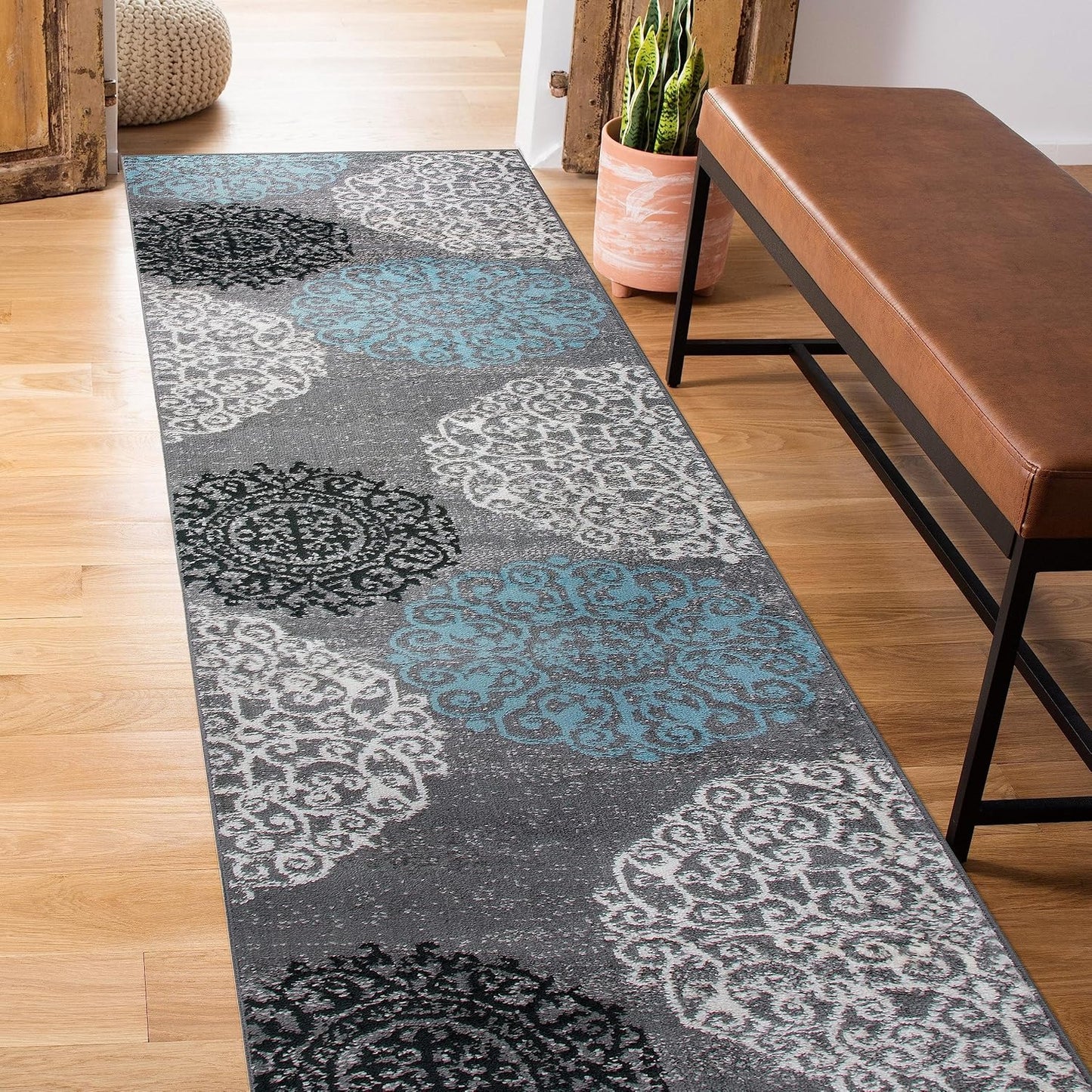 Tapete área diseño floral moderno gris interiores
