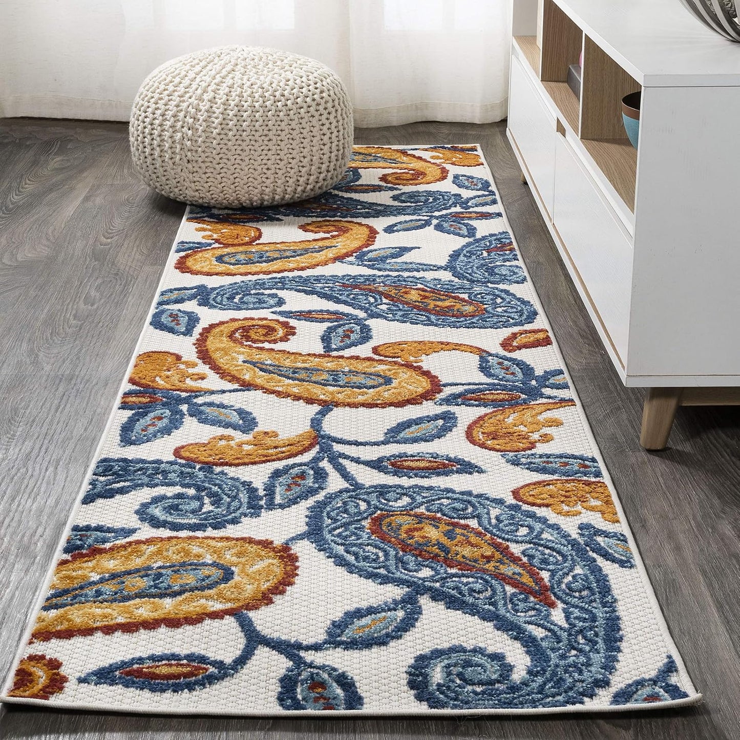 Alfombra pasillo 2x10ft naranja/azul alta tráfico para