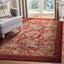 Alfombra área 6x9ft diseño tradicional rojo y multicolor