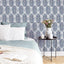 Papel pintado hojas palma azul despegar pegar