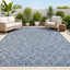 Alfombra marroquí enrejada 5x8ft azul marino/gris claro