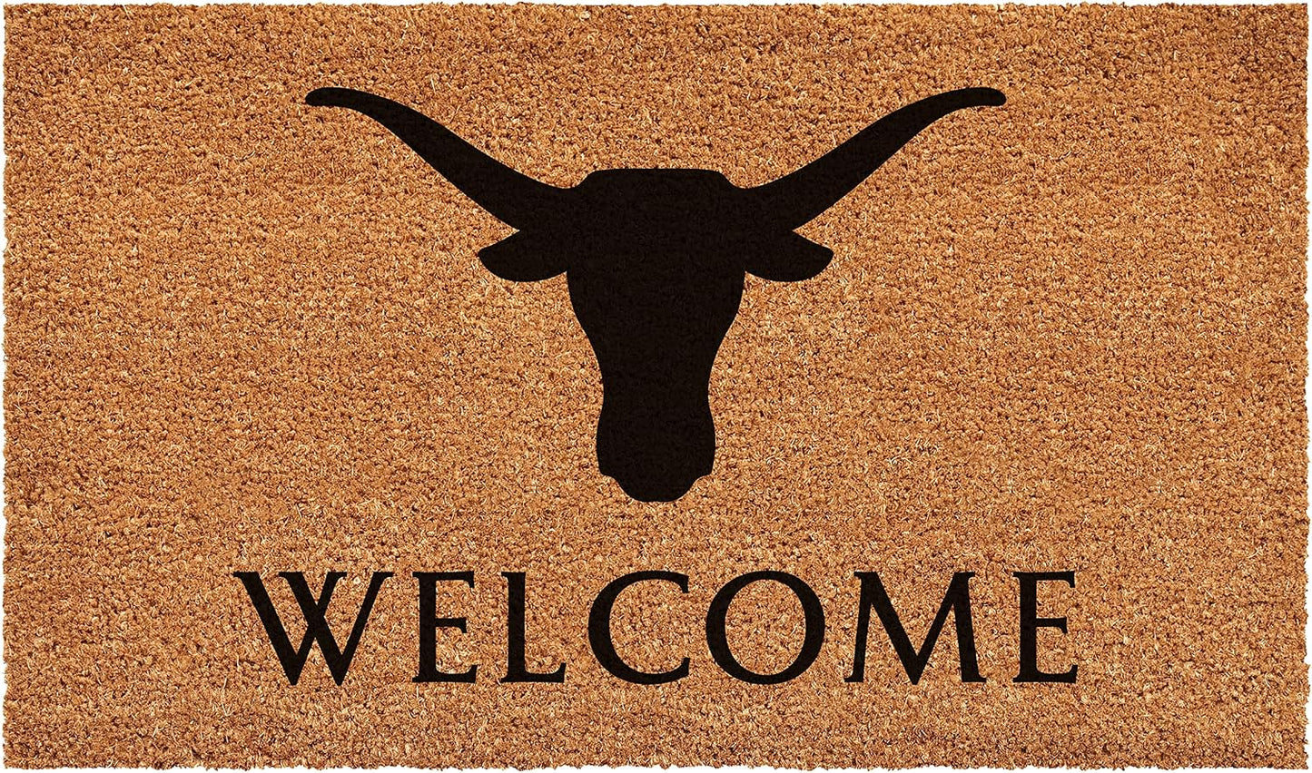 Felpudo bienvenida marrón y negro 17x29pulg