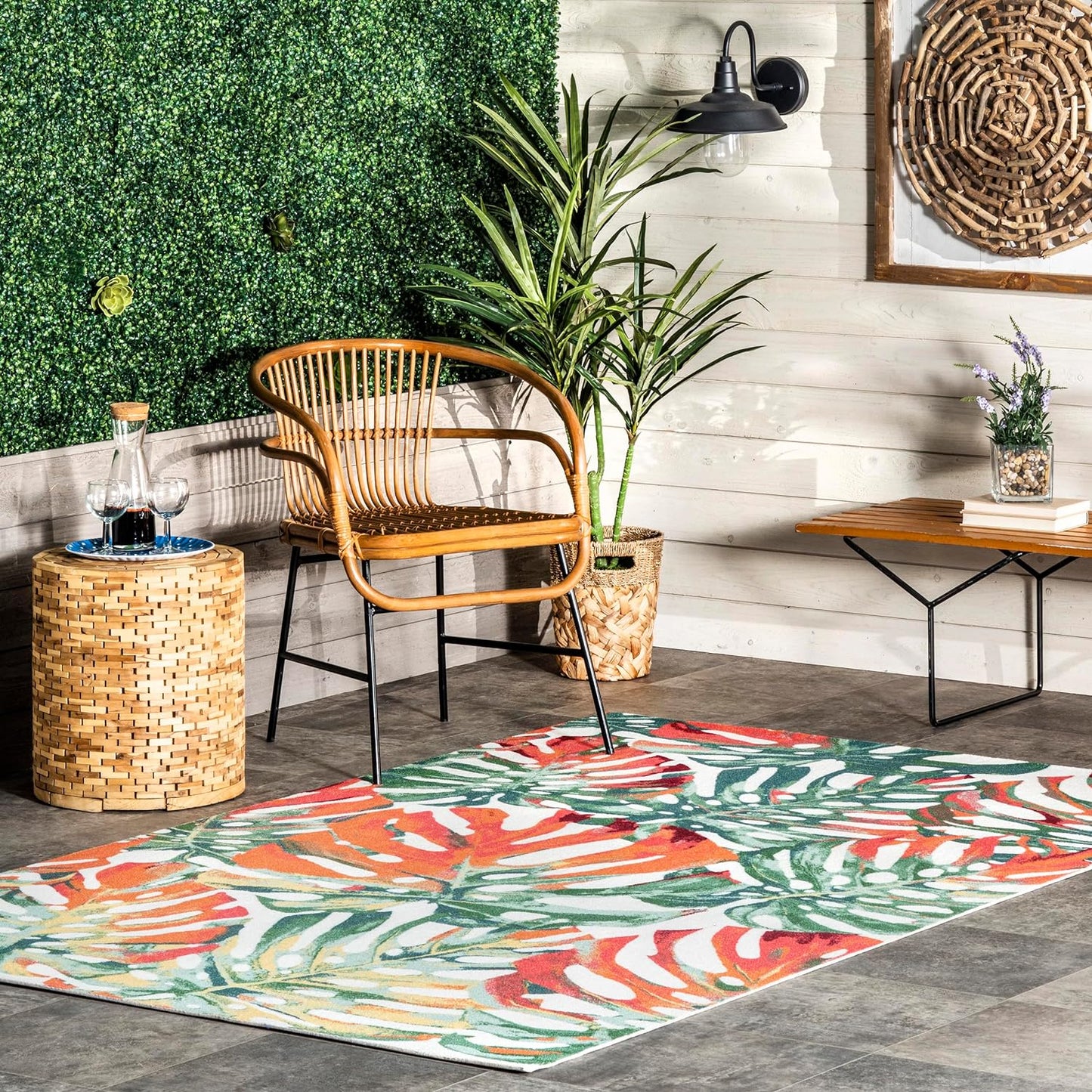 Alfombra decorativa redonda Janice 4ft multicolor