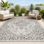 Alfombra bohemia 5x8ft gris/negro texturizado patio