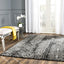 Alfombra sala 5'1x7'6" negro plateado diseño marroquí