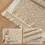 Set 4 manteles impermeables boho con borla mesa café